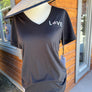 Eco-Friendly Womens V-neck T-shirt, black