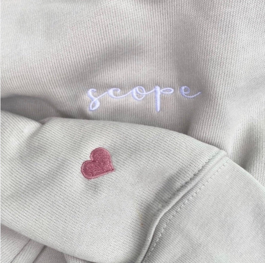 Icon Heart Crew- Ivory | Black | Storm Blue