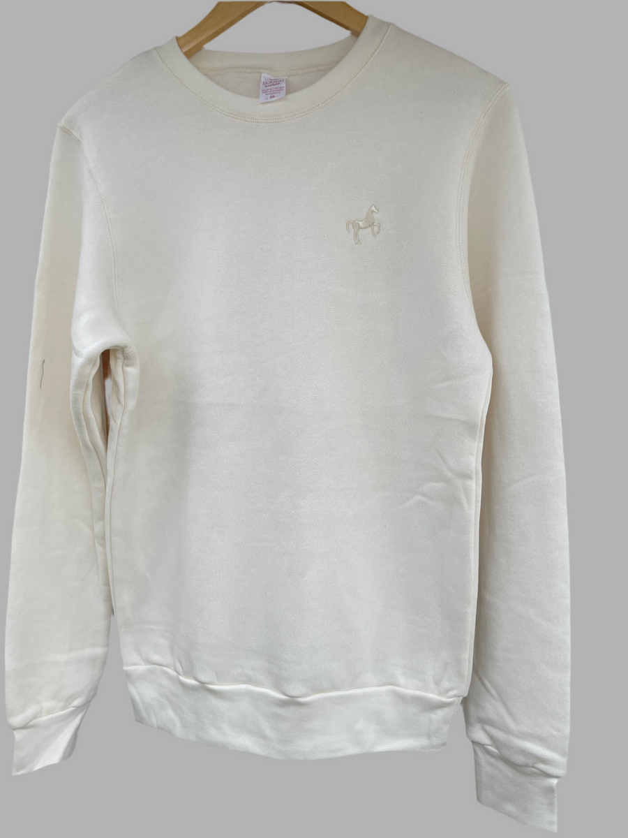 Bamboo crew sweatshirt with horse icon NEW