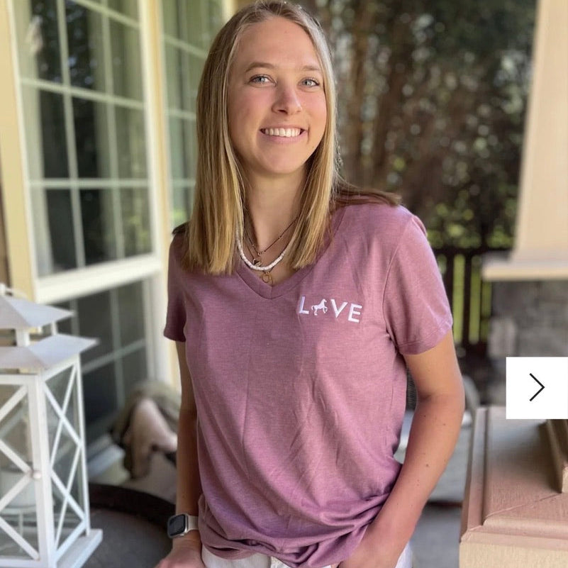 Reclaimed Blend LOVE Tee - Black | Rose