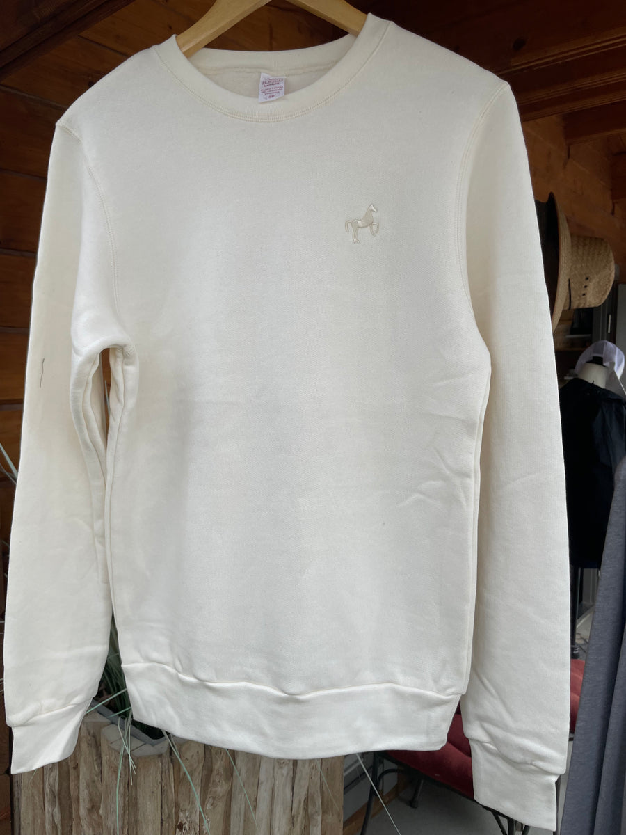 Bamboo crew sweatshirt with horse icon NEW