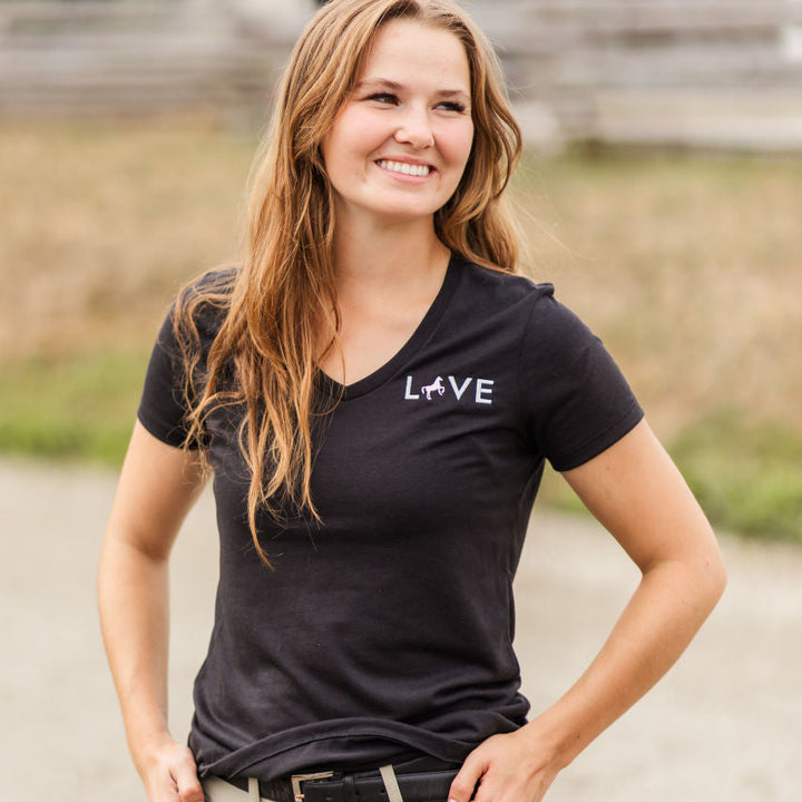 Reclaimed Blend LOVE Tee - Black | Rose