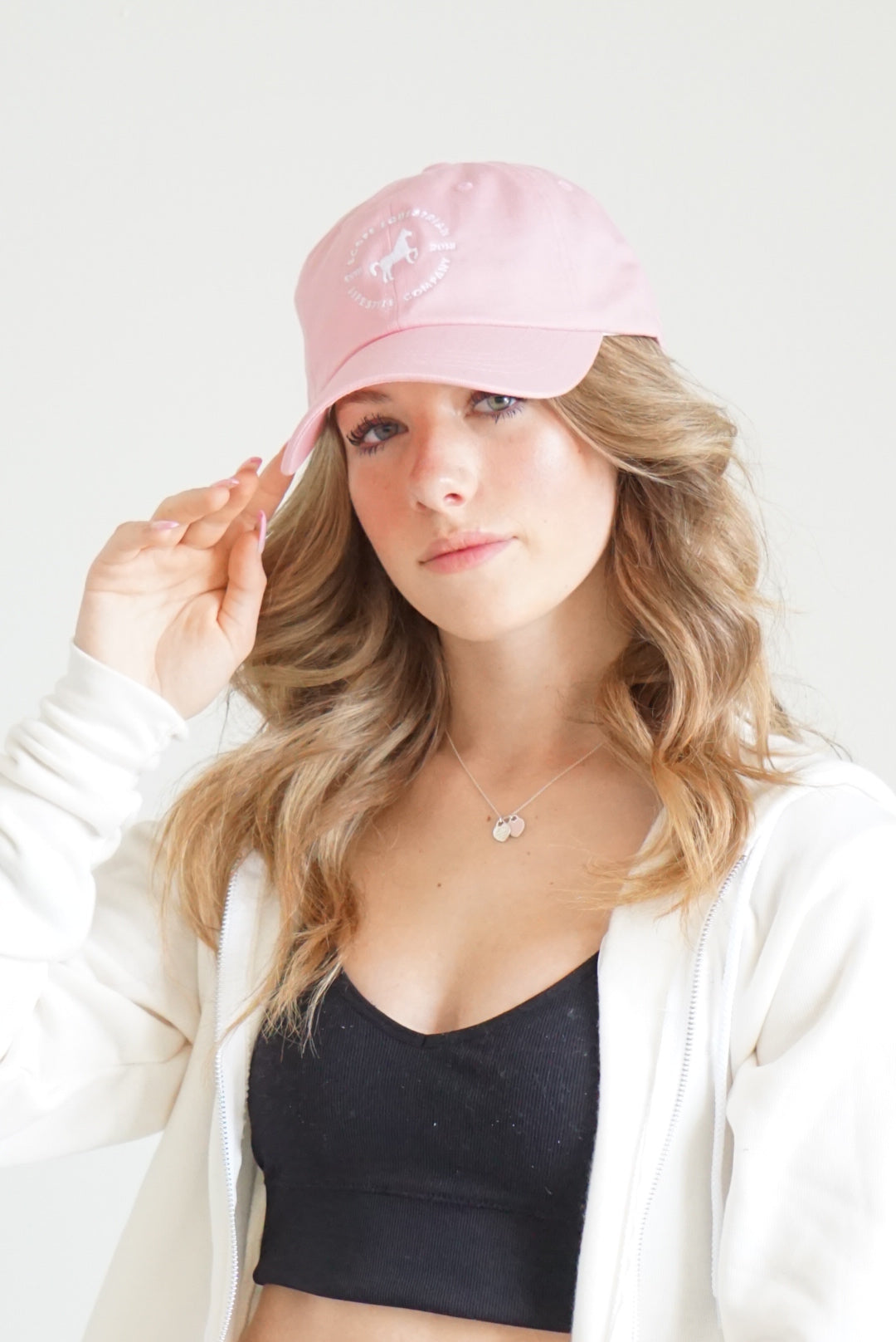 Light pink dad hat shop