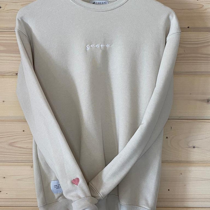 Icon Heart Crew- Ivory | Black | Storm Blue