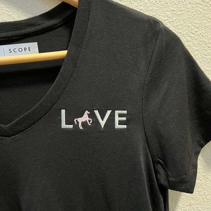 Reclaimed Blend LOVE Tee - Black | Rose
