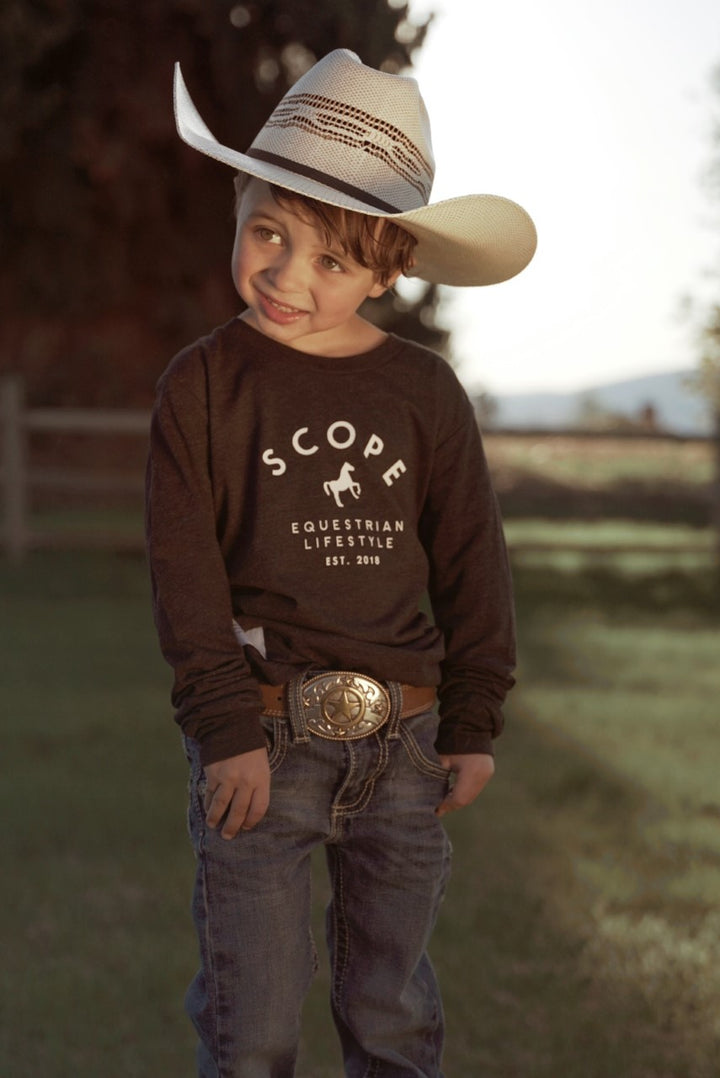 Scope Kid's Classic Long Sleeve - Charcoal Black Tri-blend