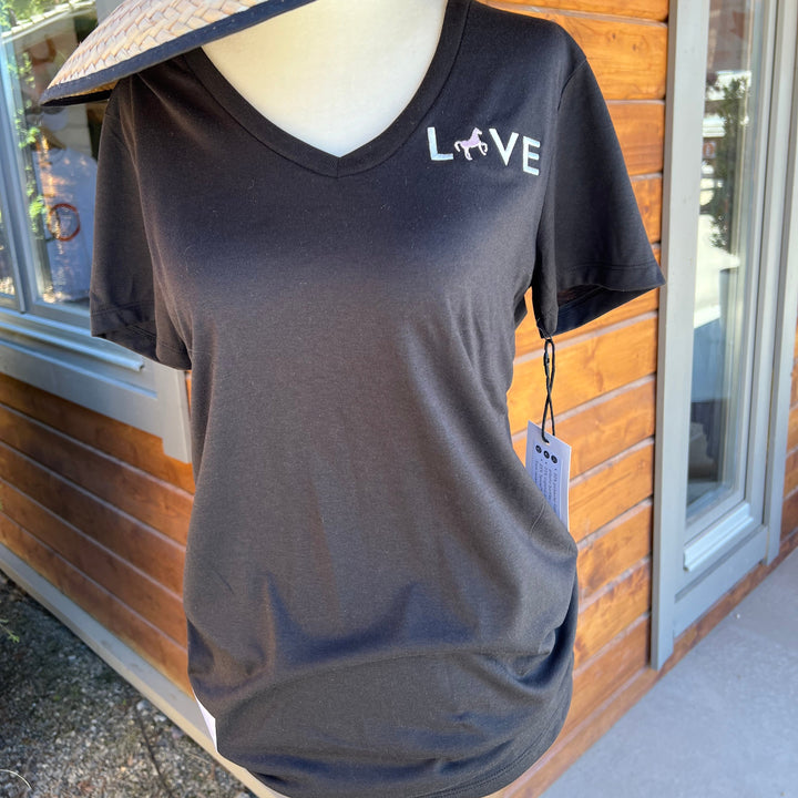 Reclaimed Blend LOVE Tee - Black | Rose