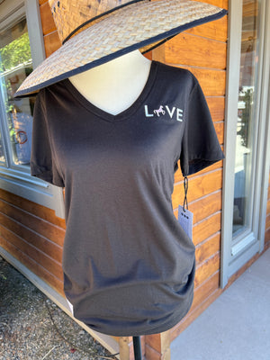 Eco-Friendly Womens V-neck T-shirt, black